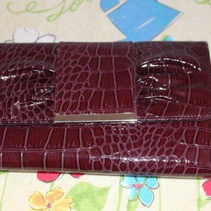 Dark Purple faux crocodile wallet